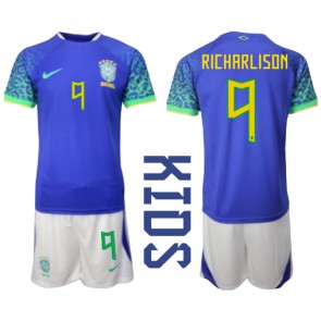 Brazil Richarlison #9 Gostujuci Dres za Dječji SP 2022 Kratak Rukavima (+ kratke hlače)